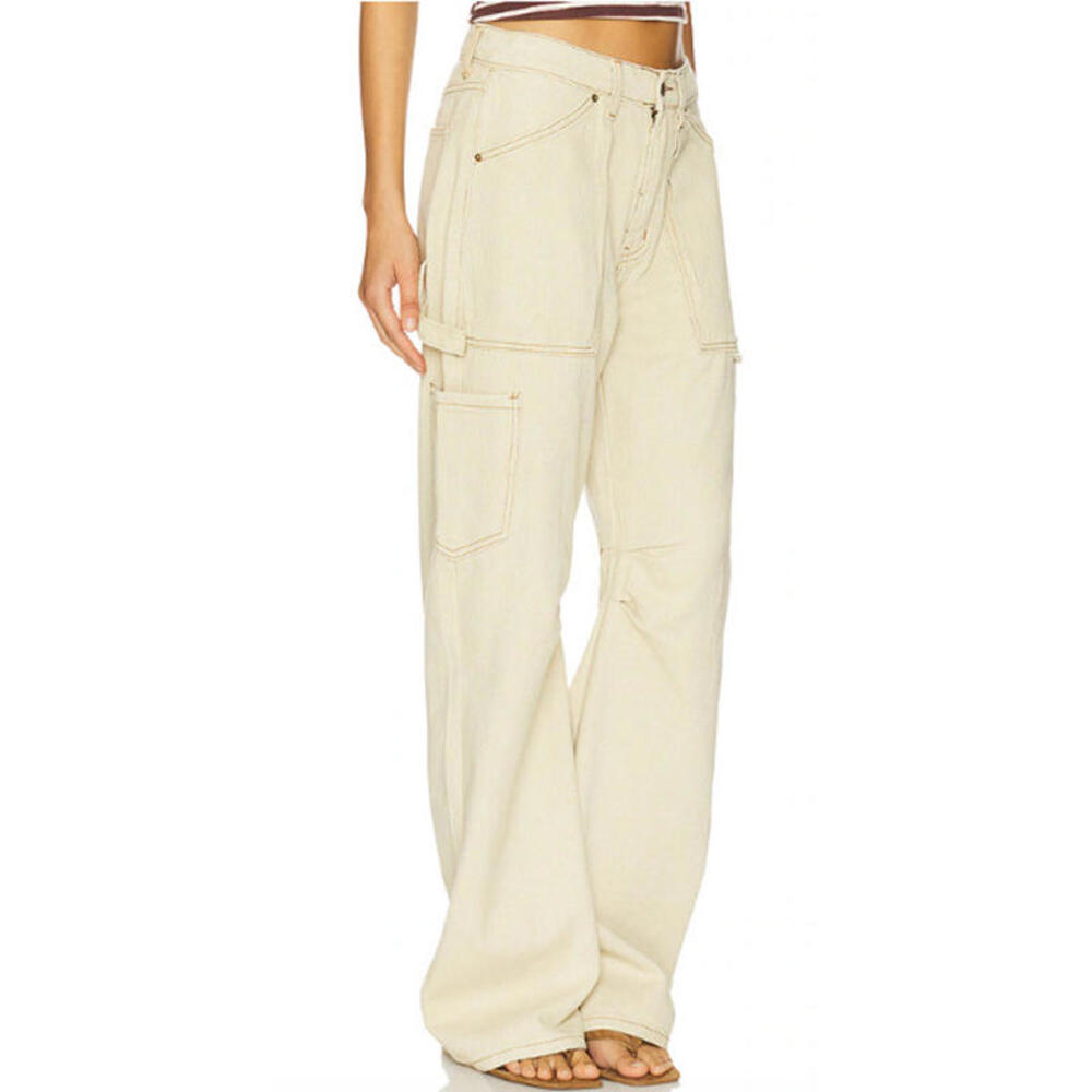 Lioness Cream Wide-Leg Cargo Pants